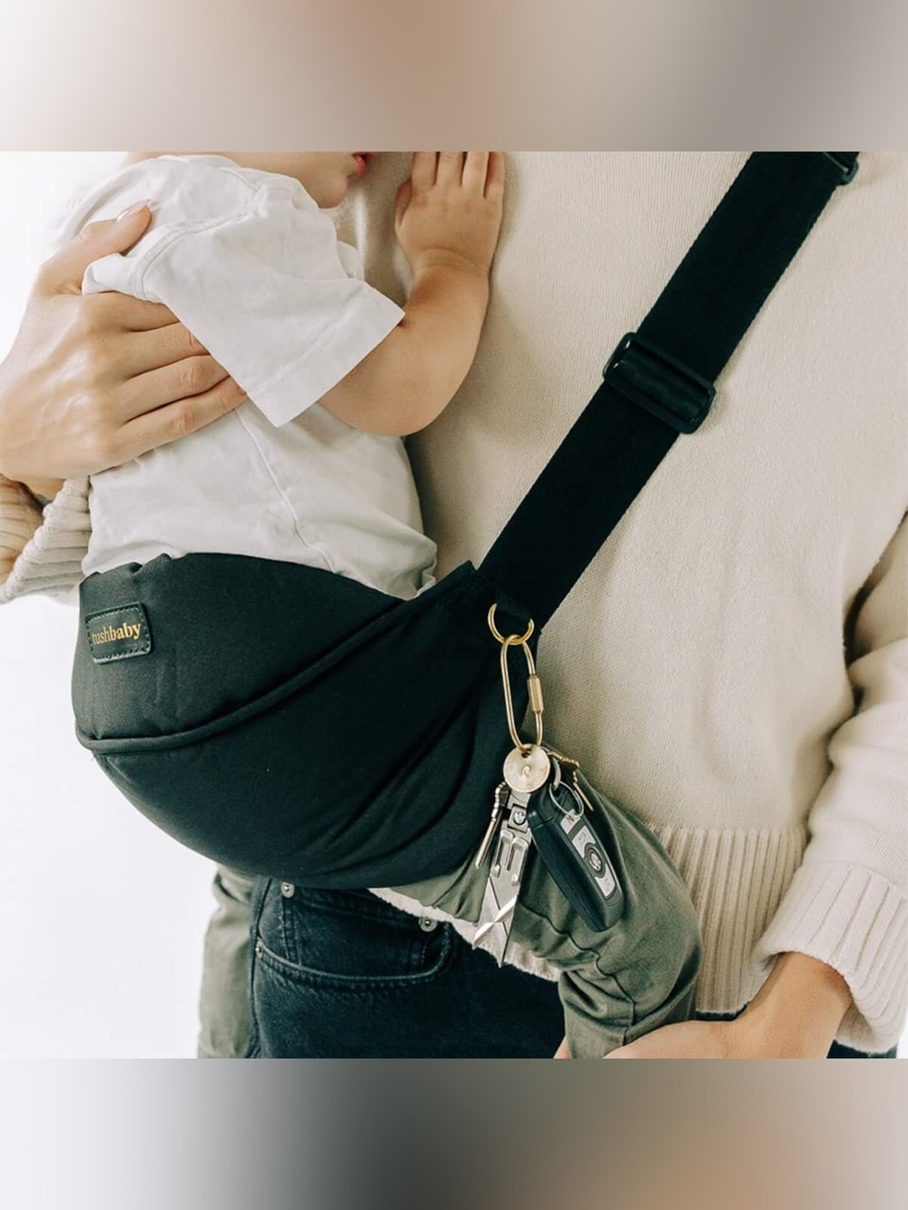 TUSH Hip Seat Carrier Sling in Black FOR TODDLERS